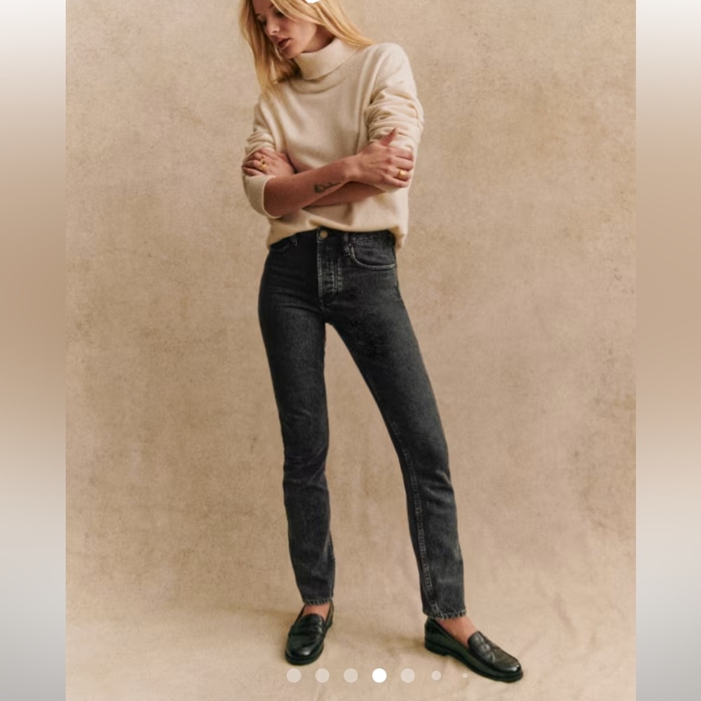 Sezane Brut Sexy Gray Straight Leg Jean Size 8
